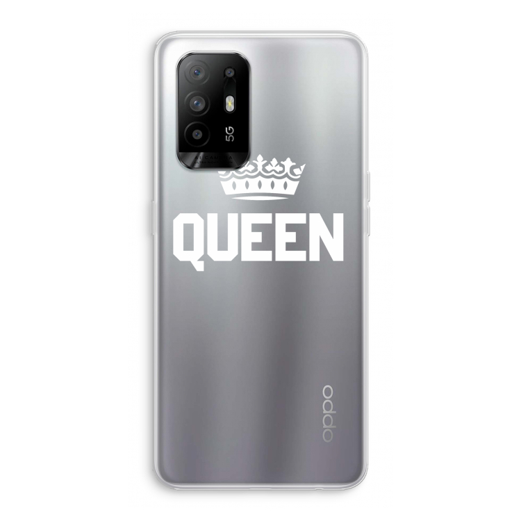 Queen zwart: Oppo A94 5G Transparant Hoesje