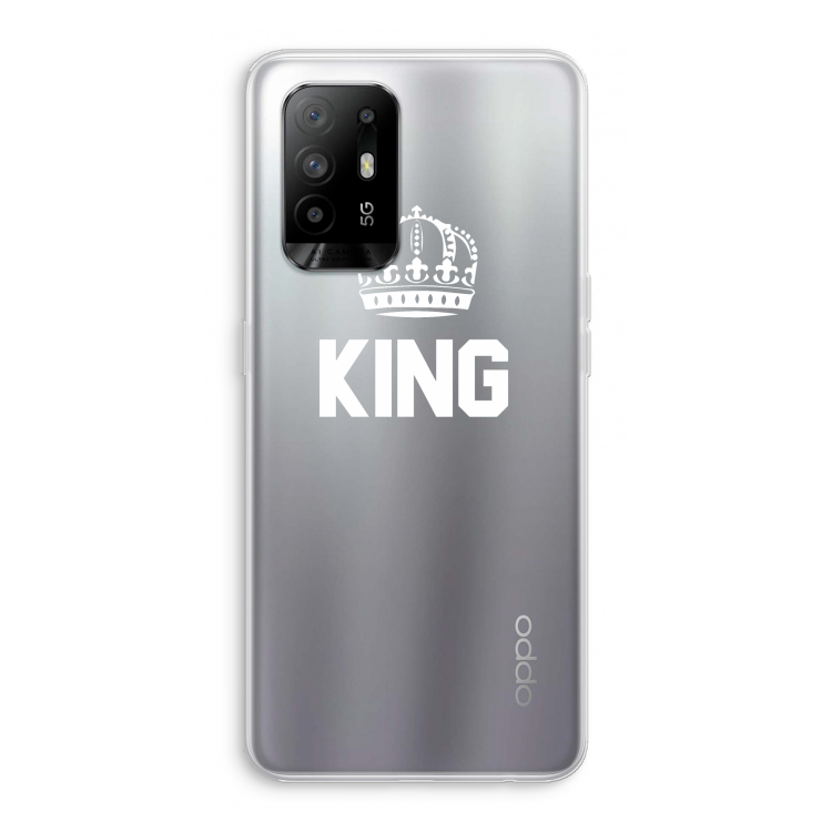 King zwart: Oppo A94 5G Transparant Hoesje
