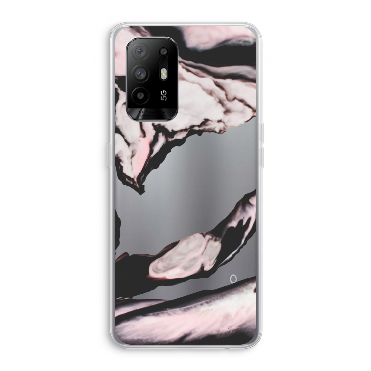 Roze stroom: Oppo A94 5G Transparant Hoesje