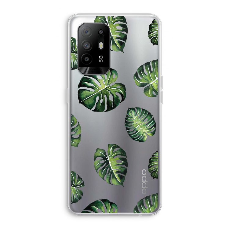 Tropische bladeren: Oppo A94 5G Transparant Hoesje