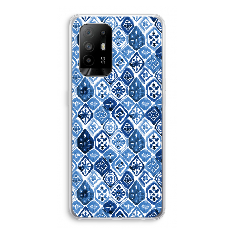Blauw motief: Oppo A94 5G Transparant Hoesje