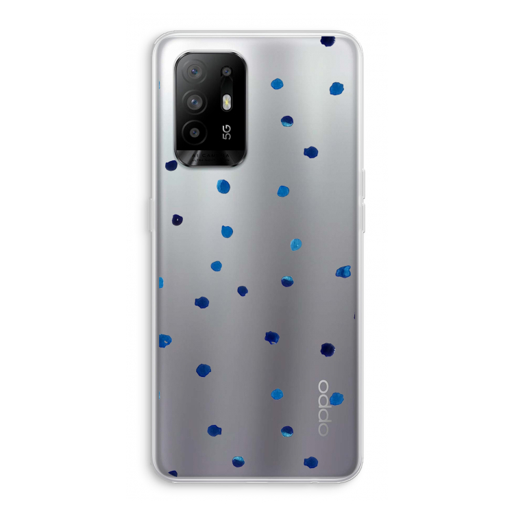 Blauwe stippen: Oppo A94 5G Transparant Hoesje