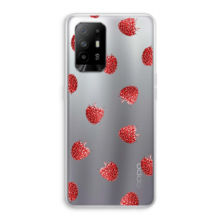 Framboosjes: Oppo A94 5G Transparant Hoesje