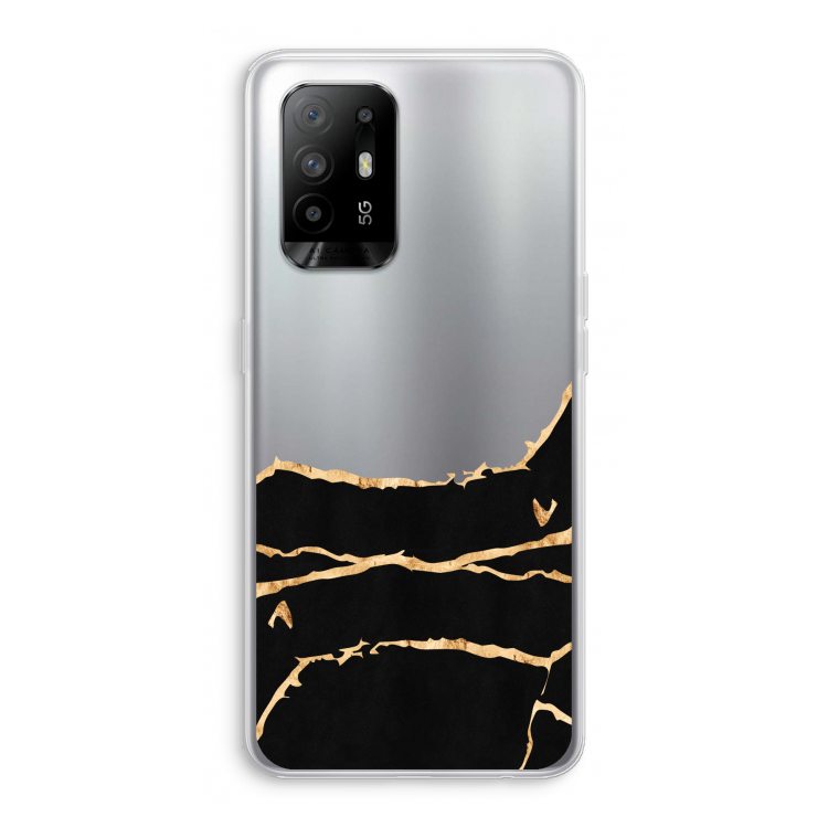 Gouden marmer: Oppo A94 5G Transparant Hoesje