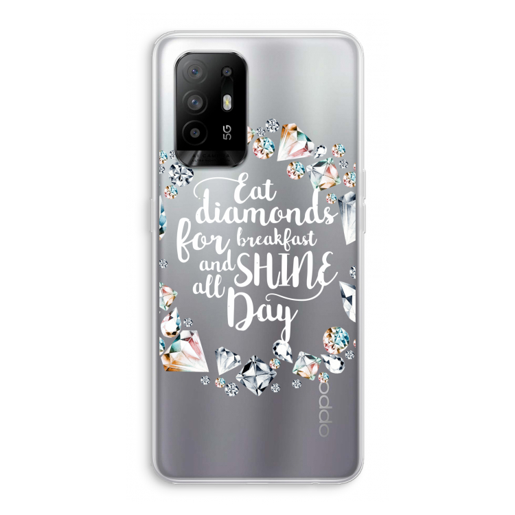 Diamonds: Oppo A94 5G Transparant Hoesje