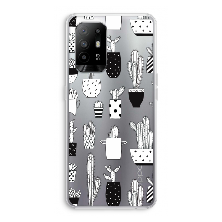 Cactusmotief: Oppo A94 5G Transparant Hoesje