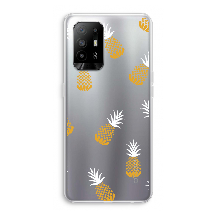 Ananasjes: Oppo A94 5G Transparant Hoesje