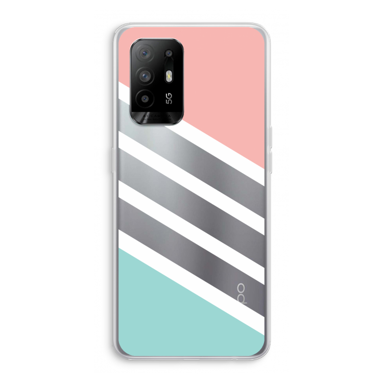 Strepen pastel: Oppo A94 5G Transparant Hoesje