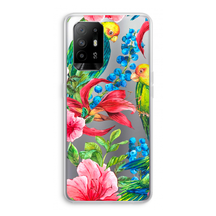 Papegaaien: Oppo A94 5G Transparant Hoesje