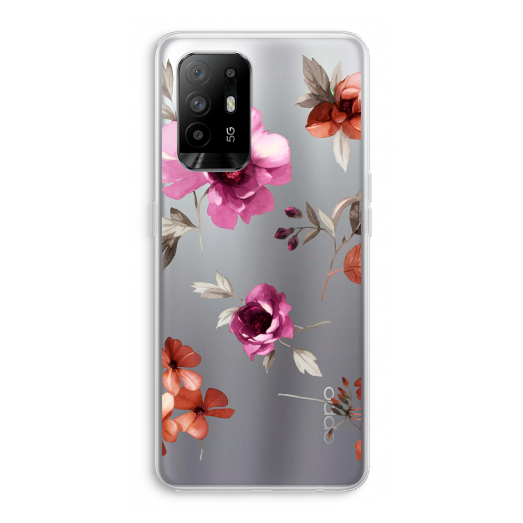 Geschilderde bloemen: Oppo A94 5G Transparant Hoesje