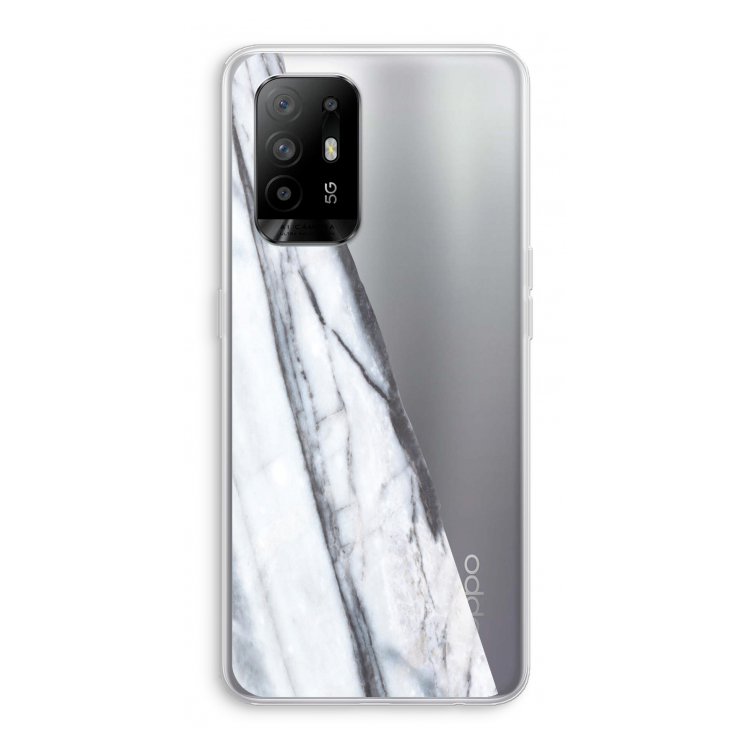 Gestreepte marmer: Oppo A94 5G Transparant Hoesje