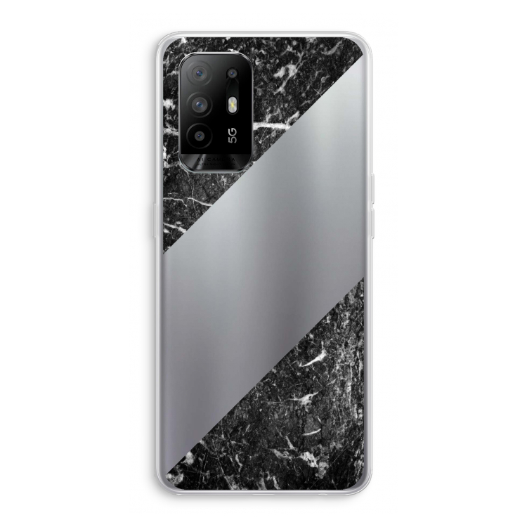 Zwart marmer: Oppo A94 5G Transparant Hoesje