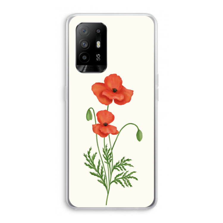 Red poppy: Oppo A94 5G Transparant Hoesje