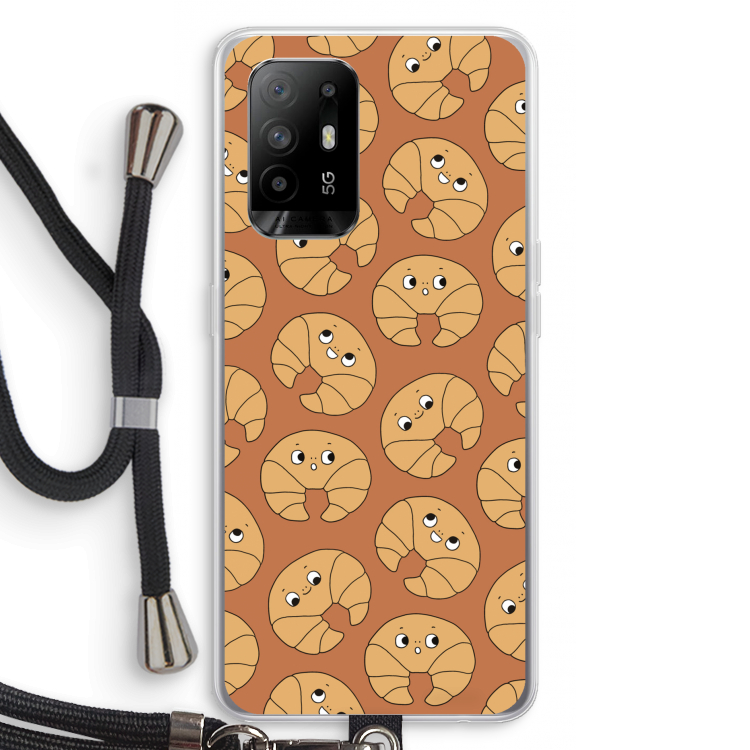 Croissant: Oppo A94 5G Transparant Hoesje met koord