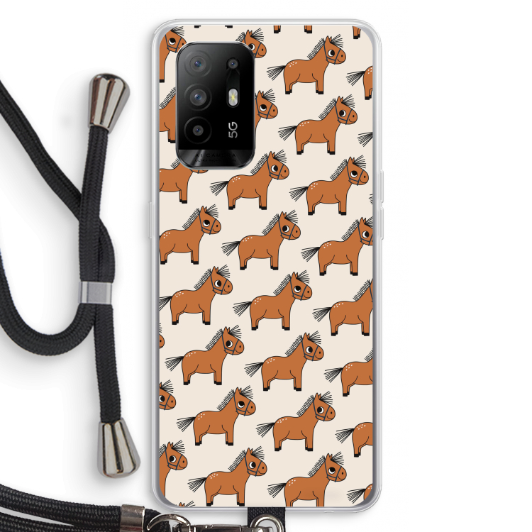 Pony: Oppo A94 5G Transparant Hoesje met koord