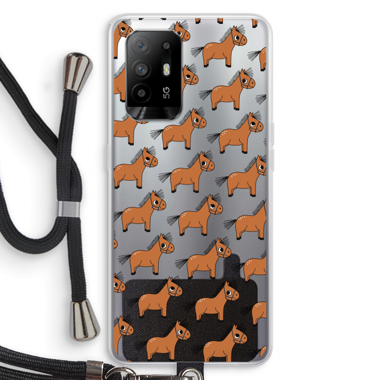 Pony: Oppo A94 5G Transparant Hoesje met koord