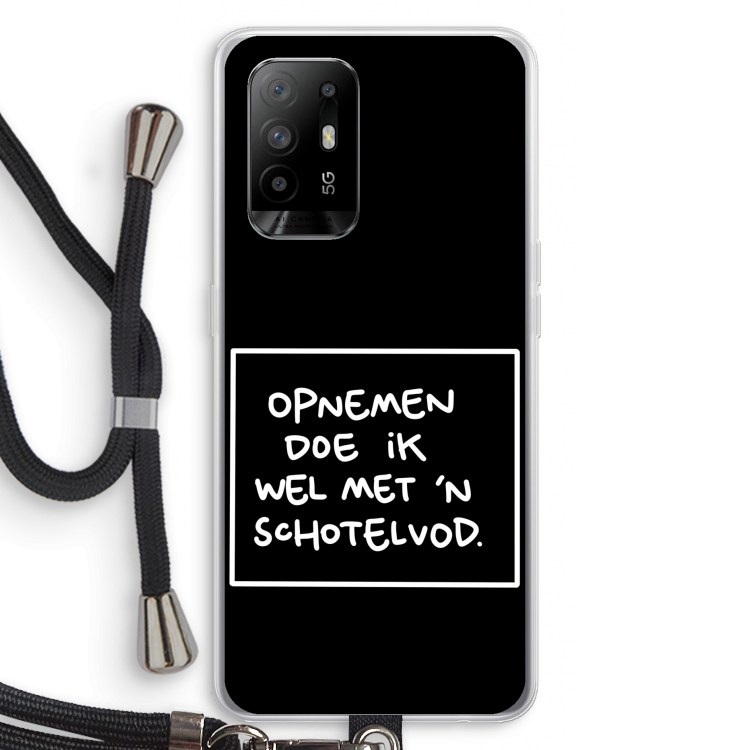Schotelvod: Oppo A94 5G Transparant Hoesje met koord