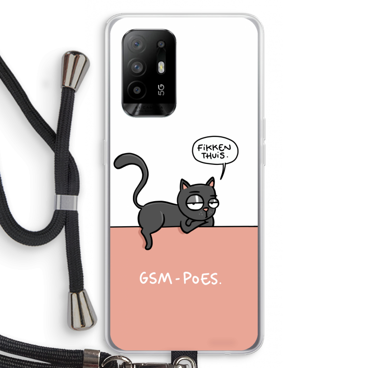 GSM poes: Oppo A94 5G Transparant Hoesje met koord