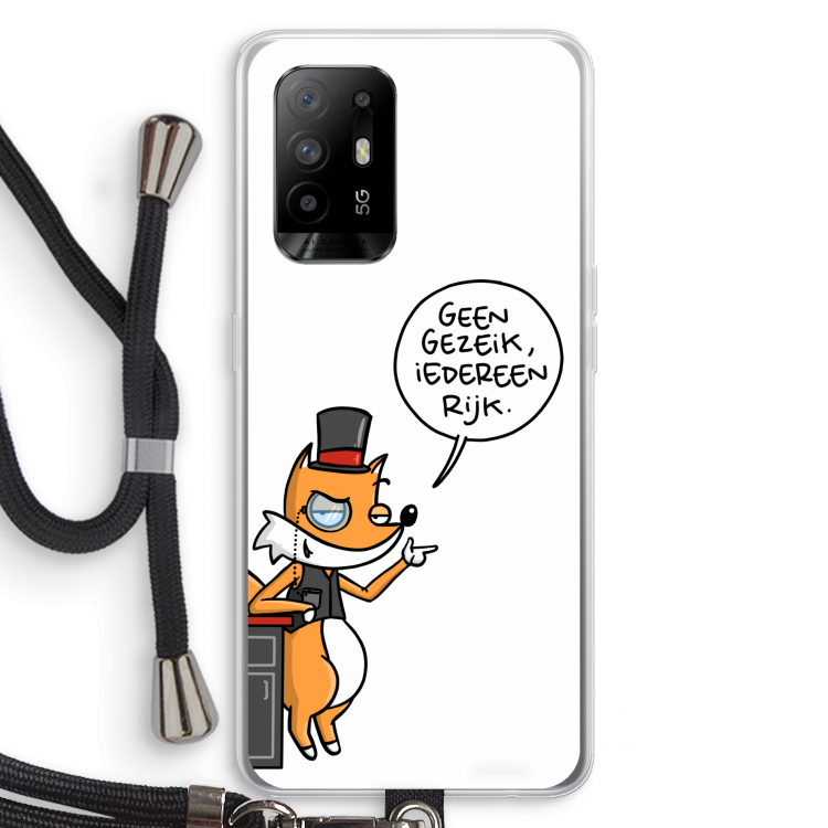 Geen Gezeik: Oppo A94 5G Transparant Hoesje met koord