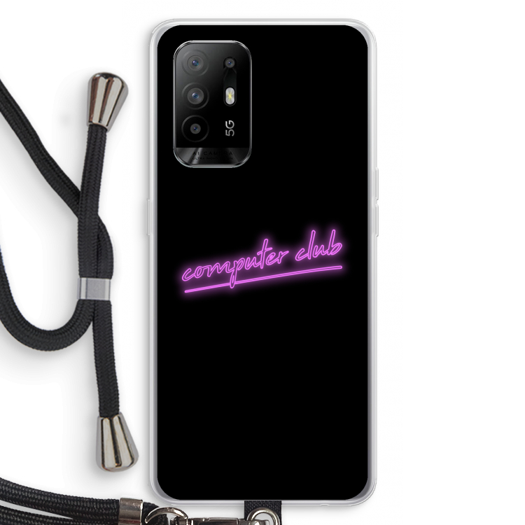 Vice Black: Oppo A94 5G Transparant Hoesje met koord