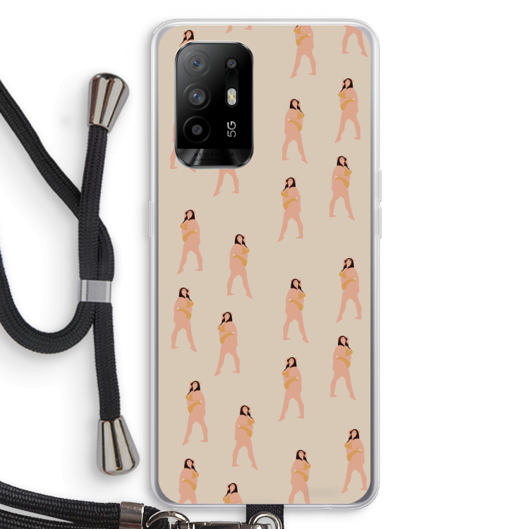 You're so golden: Oppo A94 5G Transparant Hoesje met koord