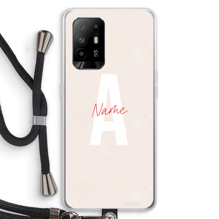 Strawberry Milkshake: Oppo A94 5G Transparant Hoesje met koord