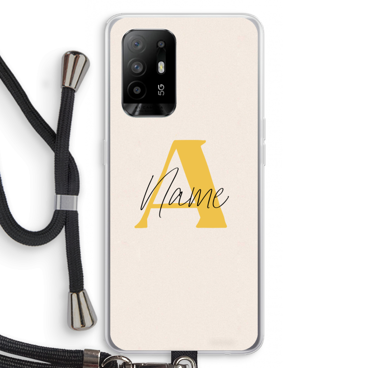 Amber Script: Oppo A94 5G Transparant Hoesje met koord