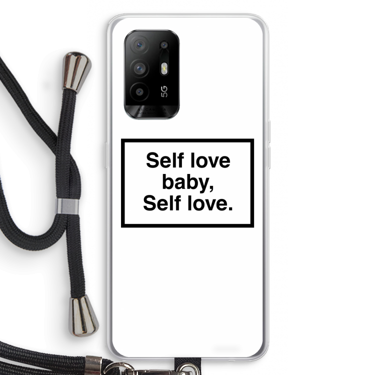 Self love: Oppo A94 5G Transparant Hoesje met koord