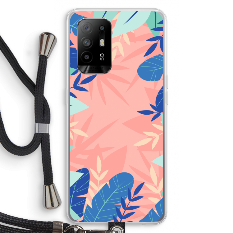 Tropisch: Oppo A94 5G Transparant Hoesje met koord