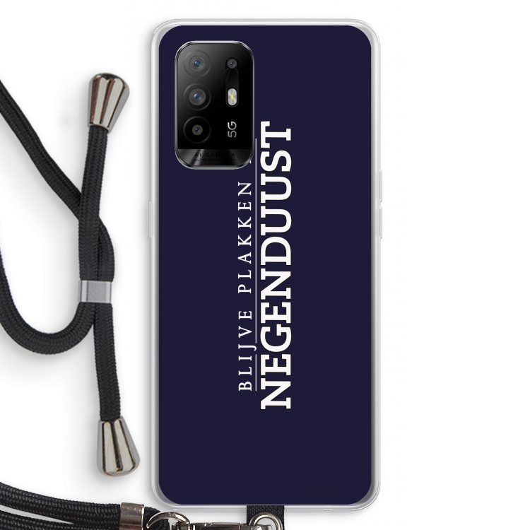 Blijve plakken in Negenduust: Oppo A94 5G Transparant Hoesje met koord