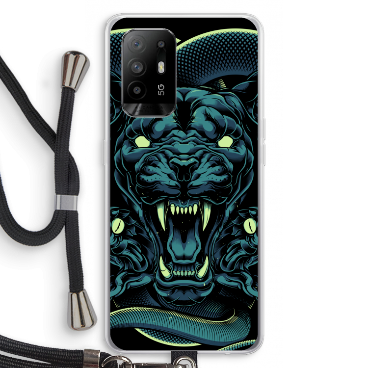 Cougar and Vipers: Oppo A94 5G Transparant Hoesje met koord