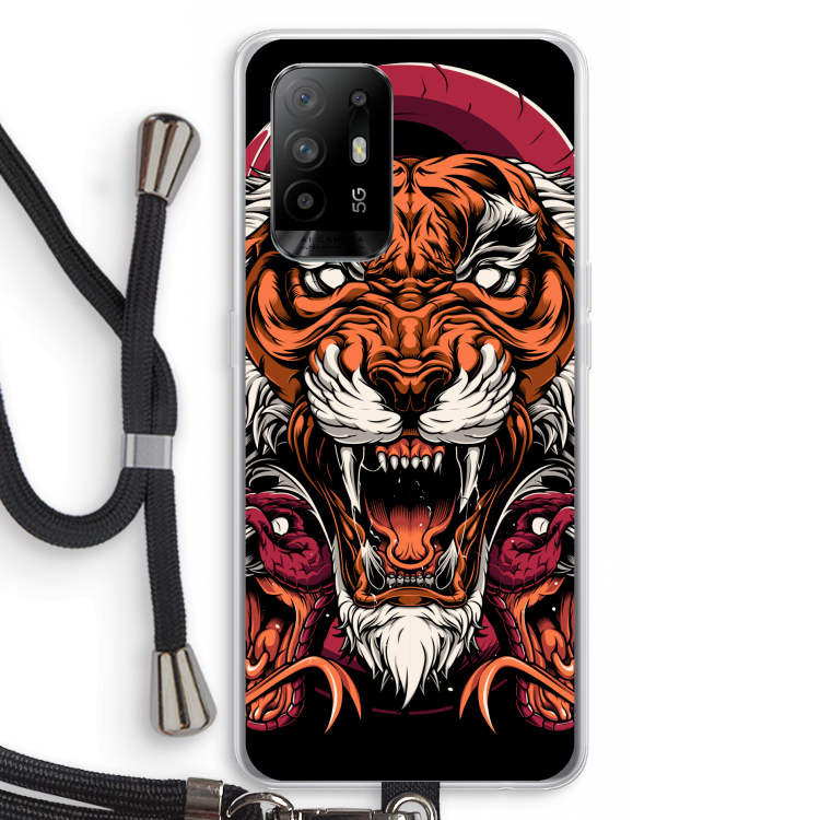 Tiger and Rattlesnakes: Oppo A94 5G Transparant Hoesje met koord