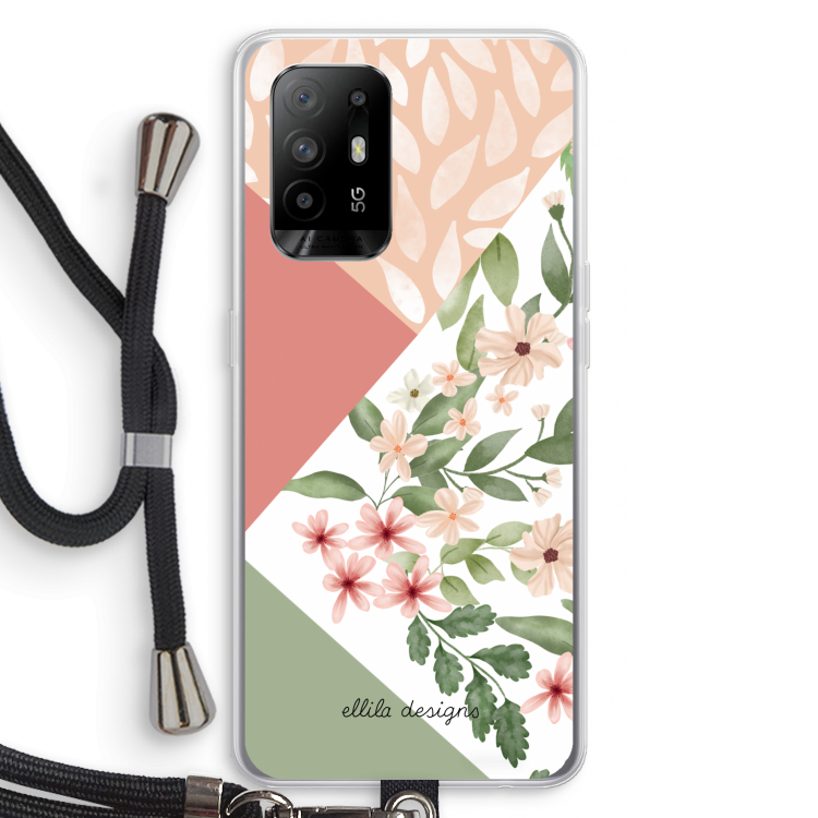 Sweet heaven geometrics: Oppo A94 5G Transparant Hoesje met koord