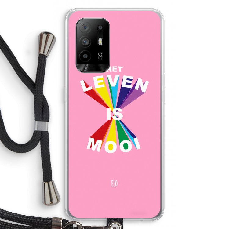 Het Leven Is Mooi: Oppo A94 5G Transparant Hoesje met koord