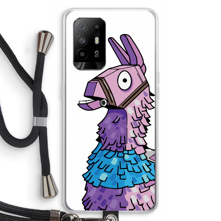 Lama: Oppo A94 5G Transparant Hoesje met koord