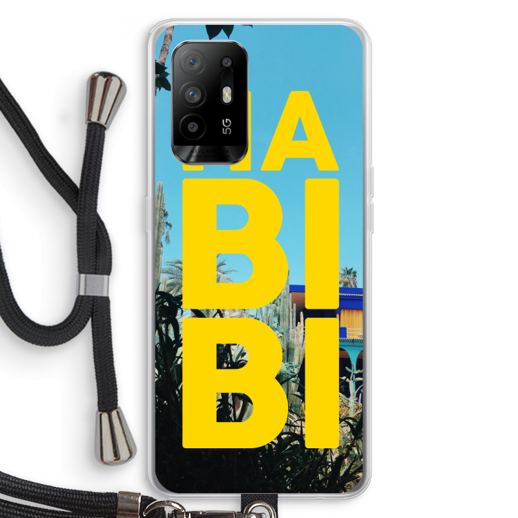 Habibi Majorelle : Oppo A94 5G Transparant Hoesje met koord