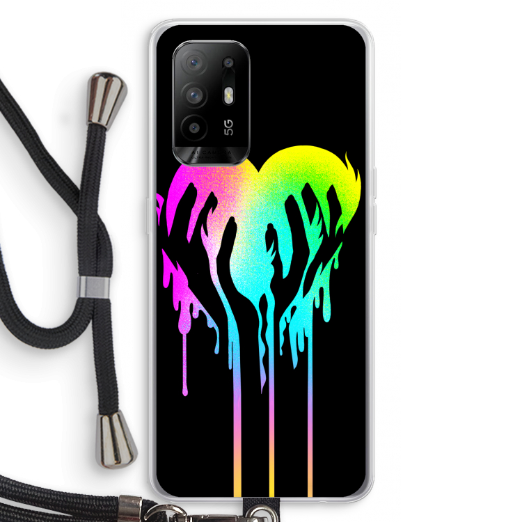 Hold My Heart: Oppo A94 5G Transparant Hoesje met koord