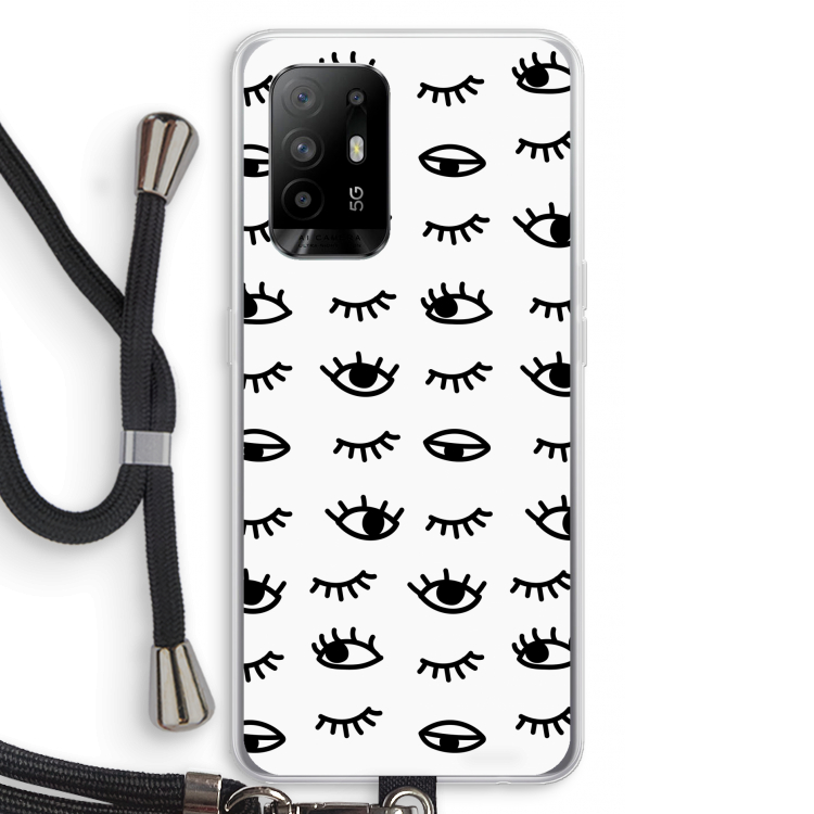 Eye pattern #2: Oppo A94 5G Transparant Hoesje met koord