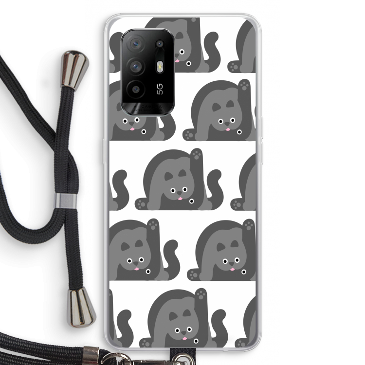 Cats: Oppo A94 5G Transparant Hoesje met koord
