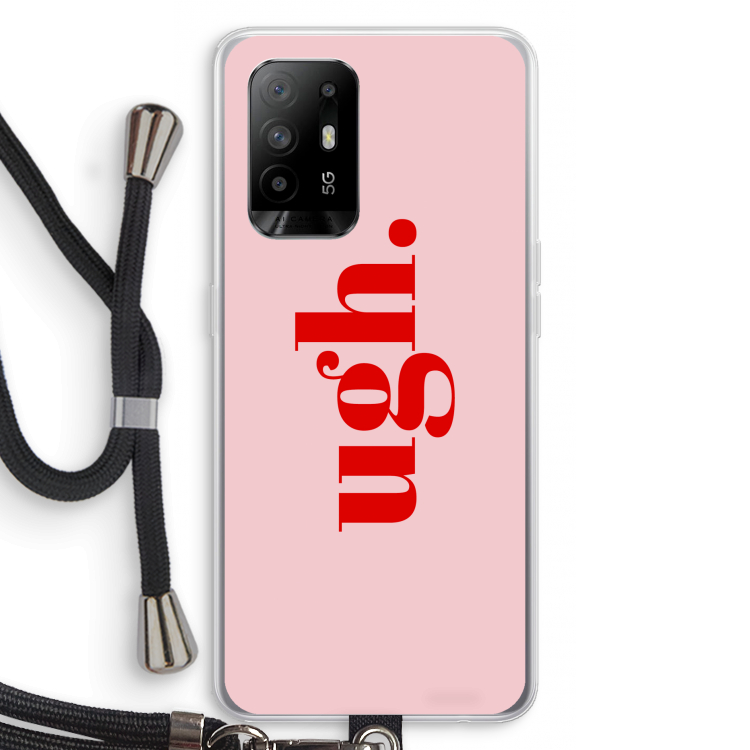 Ugh: Oppo A94 5G Transparant Hoesje met koord