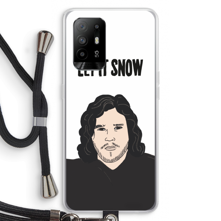 Let It Snow: Oppo A94 5G Transparant Hoesje met koord