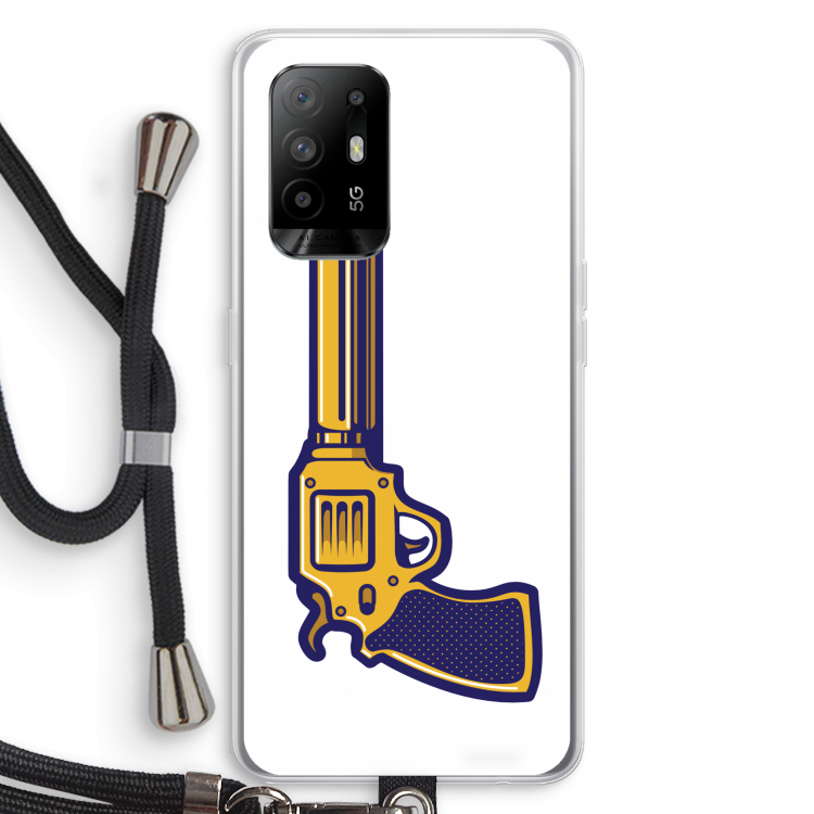 Pew Pew Pew: Oppo A94 5G Transparant Hoesje met koord