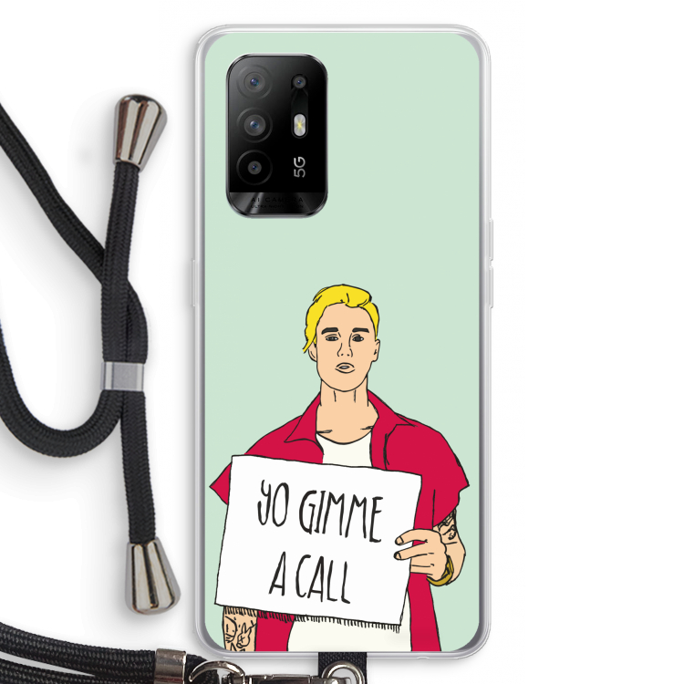 Gimme a call: Oppo A94 5G Transparant Hoesje met koord