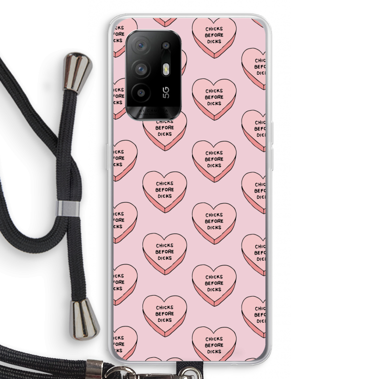 Chicks before dicks: Oppo A94 5G Transparant Hoesje met koord