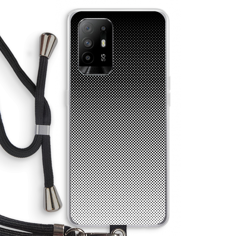 Musketon Halftone: Oppo A94 5G Transparant Hoesje met koord
