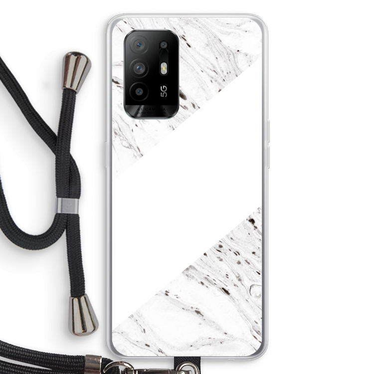 Biggest stripe: Oppo A94 5G Transparant Hoesje met koord