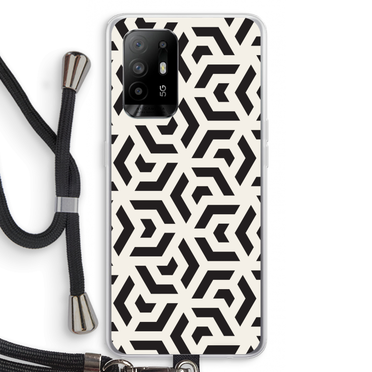 Crazy pattern: Oppo A94 5G Transparant Hoesje met koord