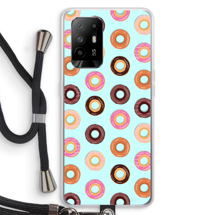 Donuts: Oppo A94 5G Transparant Hoesje met koord