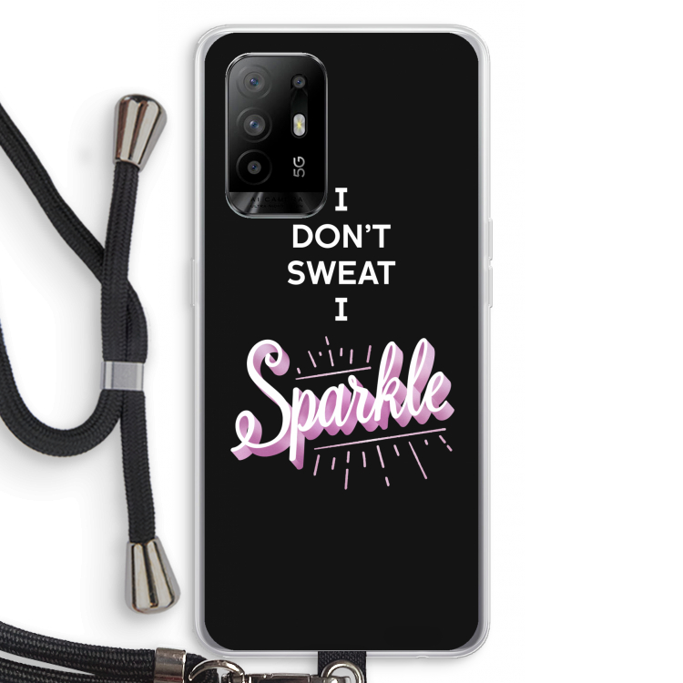 Sparkle quote: Oppo A94 5G Transparant Hoesje met koord
