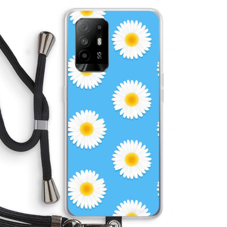 Margrietjes: Oppo A94 5G Transparant Hoesje met koord